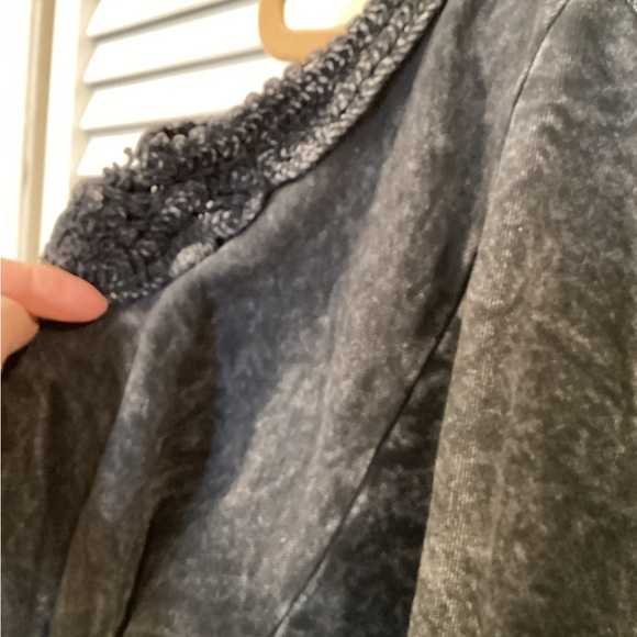 Vintage Havana Charcoal Cold Shoulder Top M - Picture 4 of 8